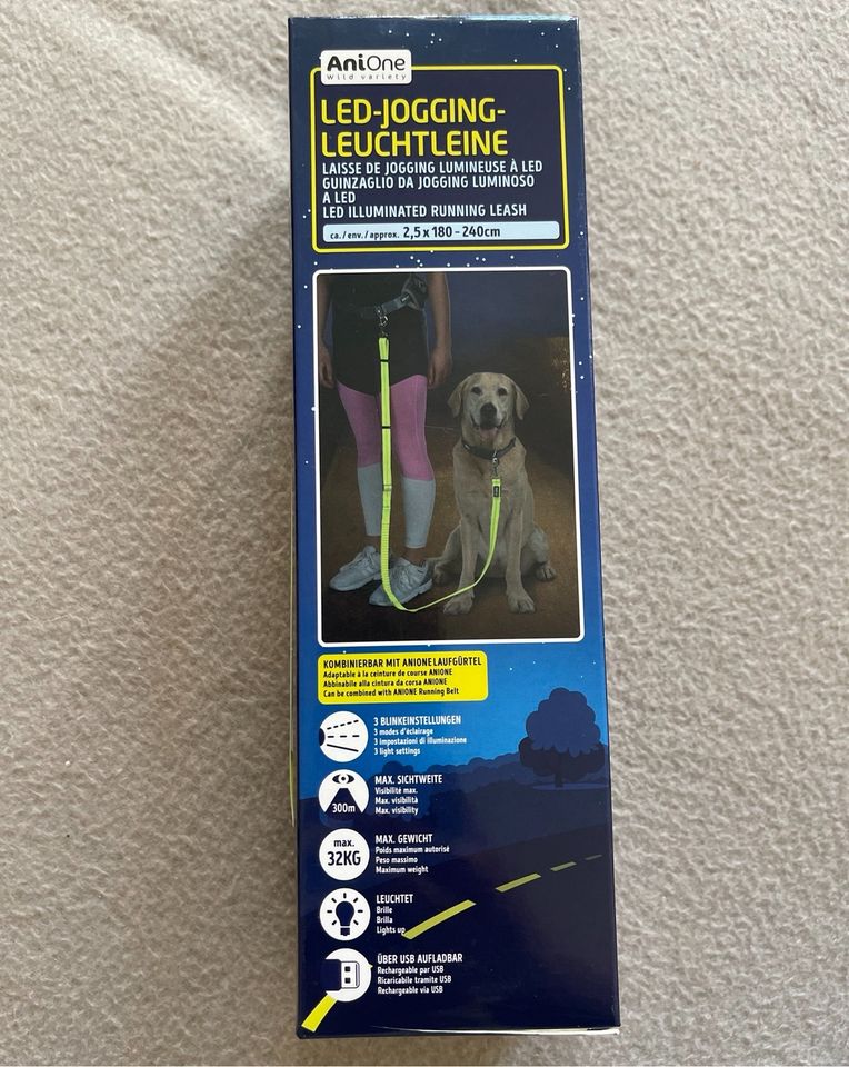 NEU! AniOne LED Jogging-Leuchtleine Max. 32kg, über USB aufladbar in Berlin