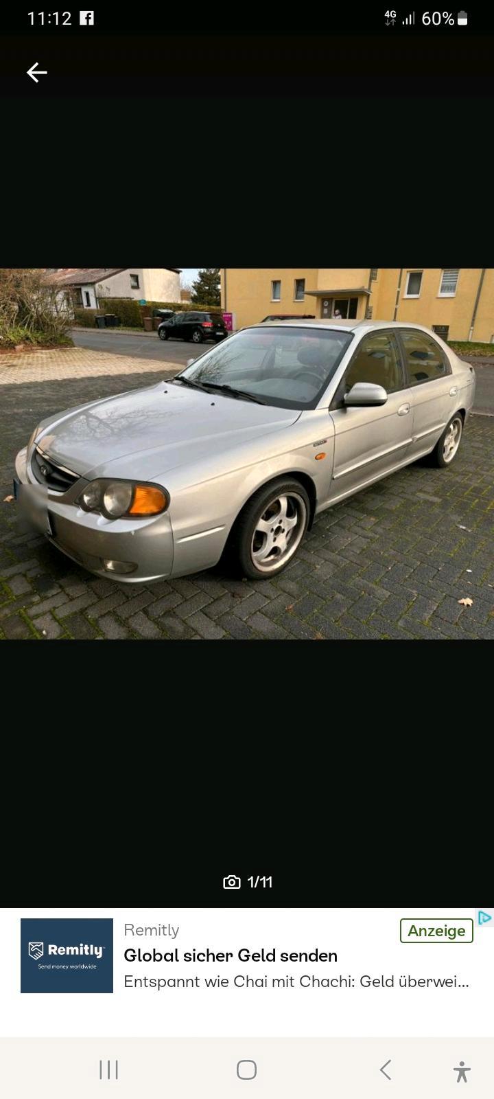 Abbildung des Autos kia shuma grau