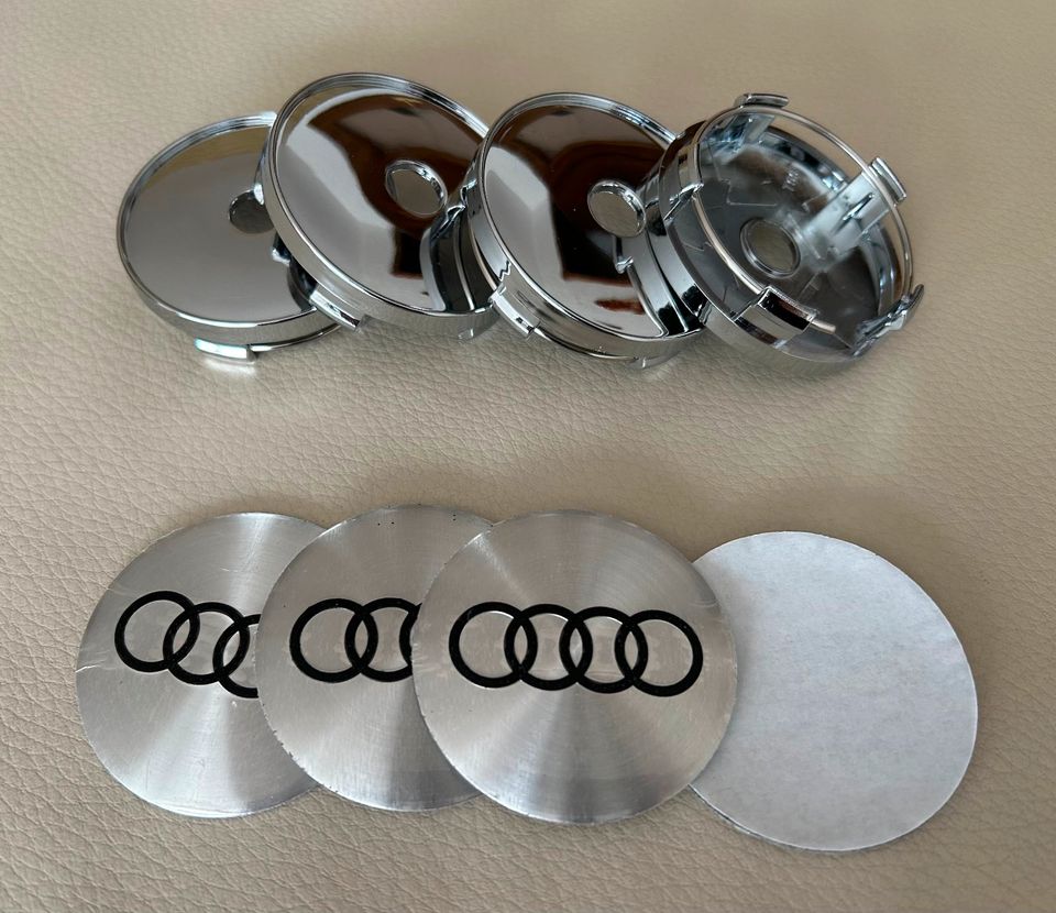 Audi 60 mm Nabendeckel Radnaben Nabenkappen, Felgendeckel