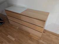 IKEA MALM Kommode mit Glasplatte – Eiche furniert – 6 Schubladen Bonn - Endenich Vorschau