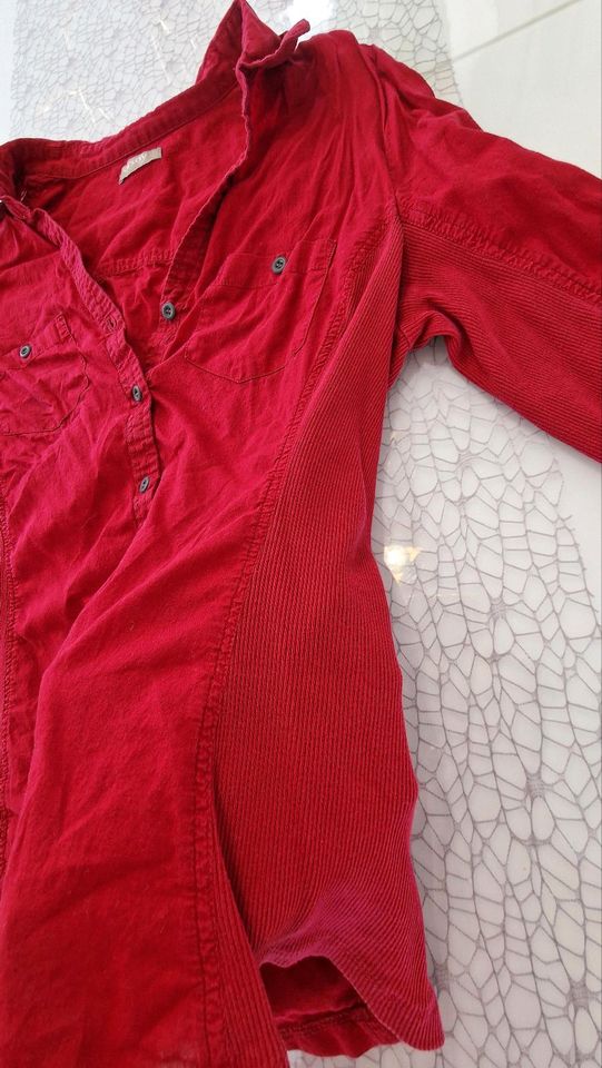 Orsay Hemd  Bluse rot.  Baumwolle.  Tailliert in Blaustein