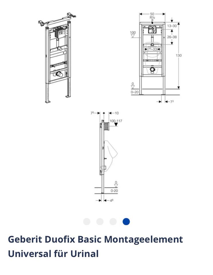 Geberit Duofix Basic montageelement Universal für Urinal in Emsdetten