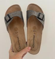 SuperGa 41 Silber grau Schlappen Pantolette Sandalen Birkenstock Sachsen - Oberlungwitz Vorschau