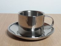 Metall Espresso Tasse mit Unterteller - Neuwertig Hessen - Pfungstadt Vorschau