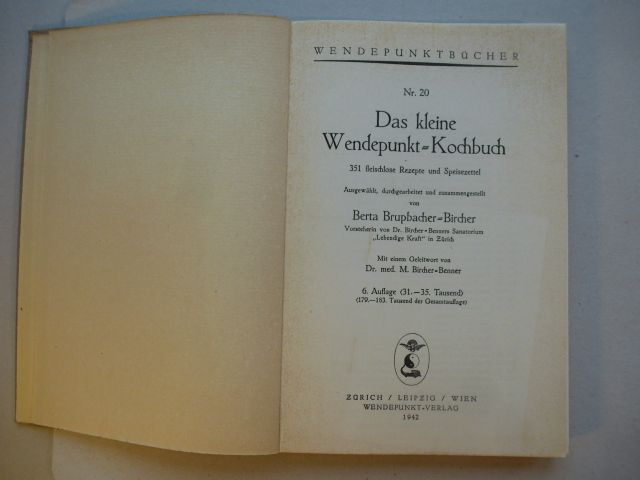 Wendepunkt-Kochbuch, alt, 1942 in Springe
