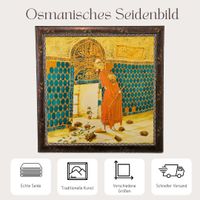 Seidenbild Gemälde "Der Schildkrötenerzieher" Osman Hamdi Bey Rheinland-Pfalz - Höhr-Grenzhausen Vorschau
