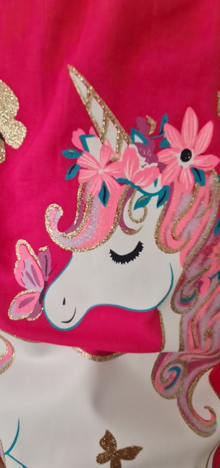 Kinder Mädchen Langarm Einhorn Kleid Gr. 98 Jersey Tunika in Wolbeck