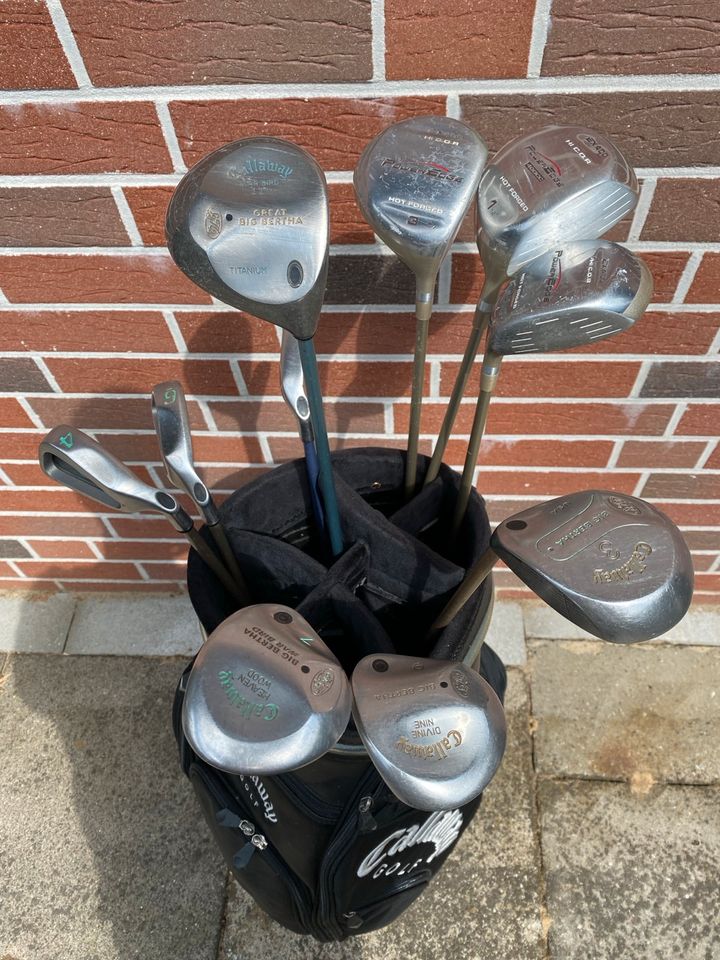 Golf Ausrüstung Set Tasche Golfbag mit Golf Schläger Driver Eisen in Siek