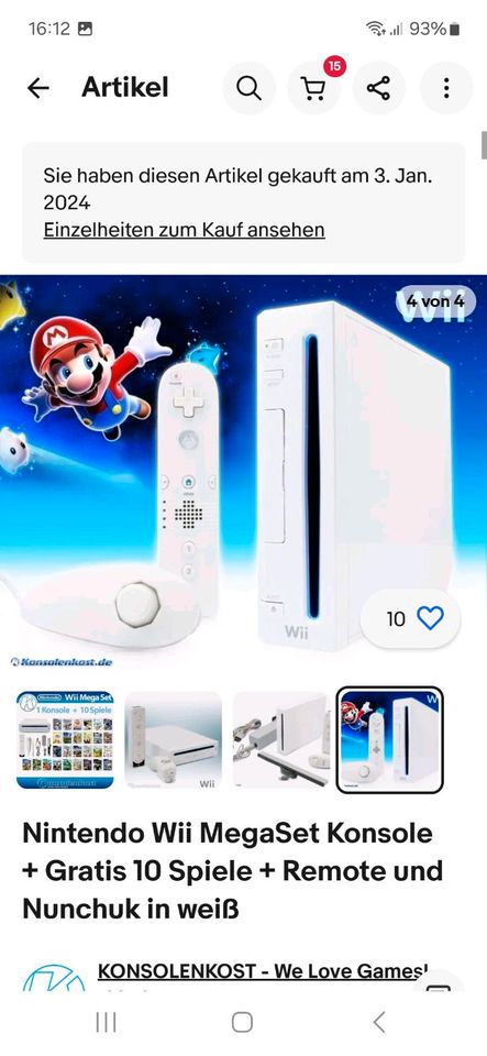 Nintendo Wii MegaSet Konsole + Gratis 10 Spiele + Remote in Hiltrup