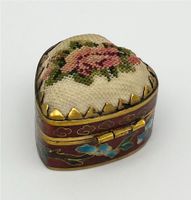 Vintage Pillendose Antik Cloisonné Schmuckbox Herz Schatulle RAR Schwerin - Altstadt Vorschau