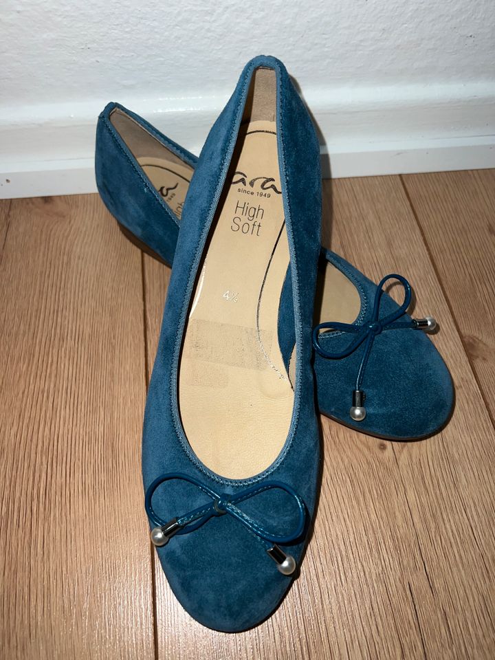 Ara Damen Ballerina Sardinia blau indigo Gr. 37,5 Gr. 4,5 wie NEU in Ratingen