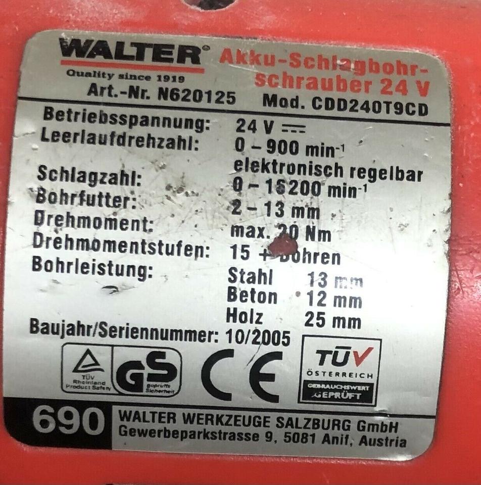 Walter Akku Schlagbohr Schrauber CDD240T9CD in Hessen Lauterbach Hessen Heimwerken. Heimwerkerbedarf gebraucht kaufen kleinanzeigen