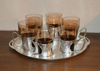 Tee / Mokka-Glas-Set 6 Gläser im Metall-Gestell + Tablett Orient Dresden - Cossebaude Vorschau