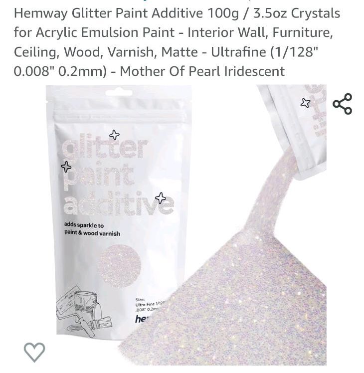 Hemway Glitter Paint Additive 100g / 3.5oz Crystals for Acrylic Emulsion  Paint - Interior Wall, Furniture, Ceiling