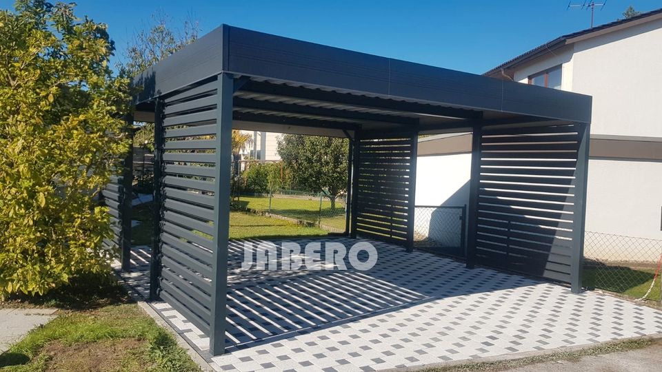 DoppelCarport 6x6 mit 4 Wande Horizontal Ral 7016 in Frankfurt (Oder)