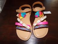 Sandalen Next Muscheln Leder beige braun bunt 37 NEU Hessen - Florstadt Vorschau