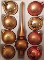 8 Christbaumkugeln, wunderschön, edel,1 Spitze,9-teilig,Goldtöne Bayern - Geltendorf Vorschau