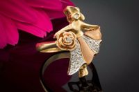 Ring im Mary Poppins Design Blumenmädchen mit Brillanten Tricolor Nordrhein-Westfalen - Wegberg Vorschau