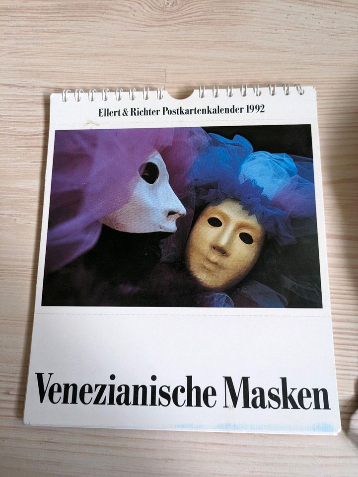 Ellert & Ruchert Postkartenkalender 1992 Venezianische Masken in Schiffdorf