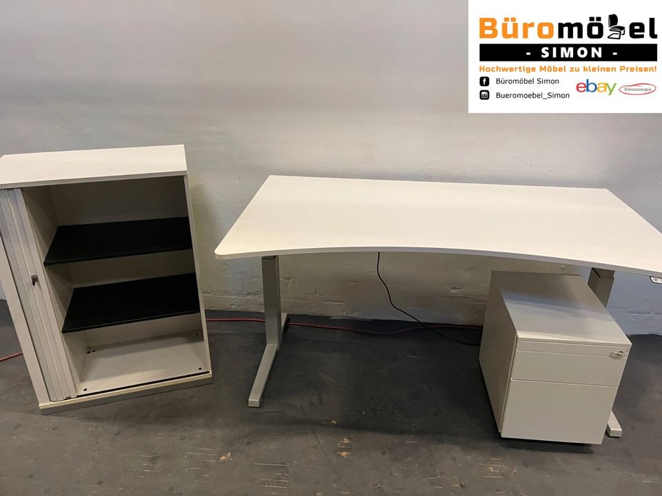 ❗️ 90x Top Steelcase Rollcontainer weiß/Polster /Aktenschrank/Sideboard /elektrisch Höhenverstellbare Schreibtische/ Komplettset/ Büro/ Büroeinrichtung/ Cheftisch/ Stehtisch/ Bürocontainer/ Hochwertig in Linden