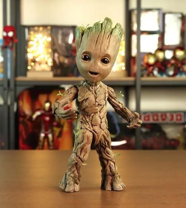 Marvel bewegliche Baby Groot Figur mit austauschbarem Gesicht,Neu