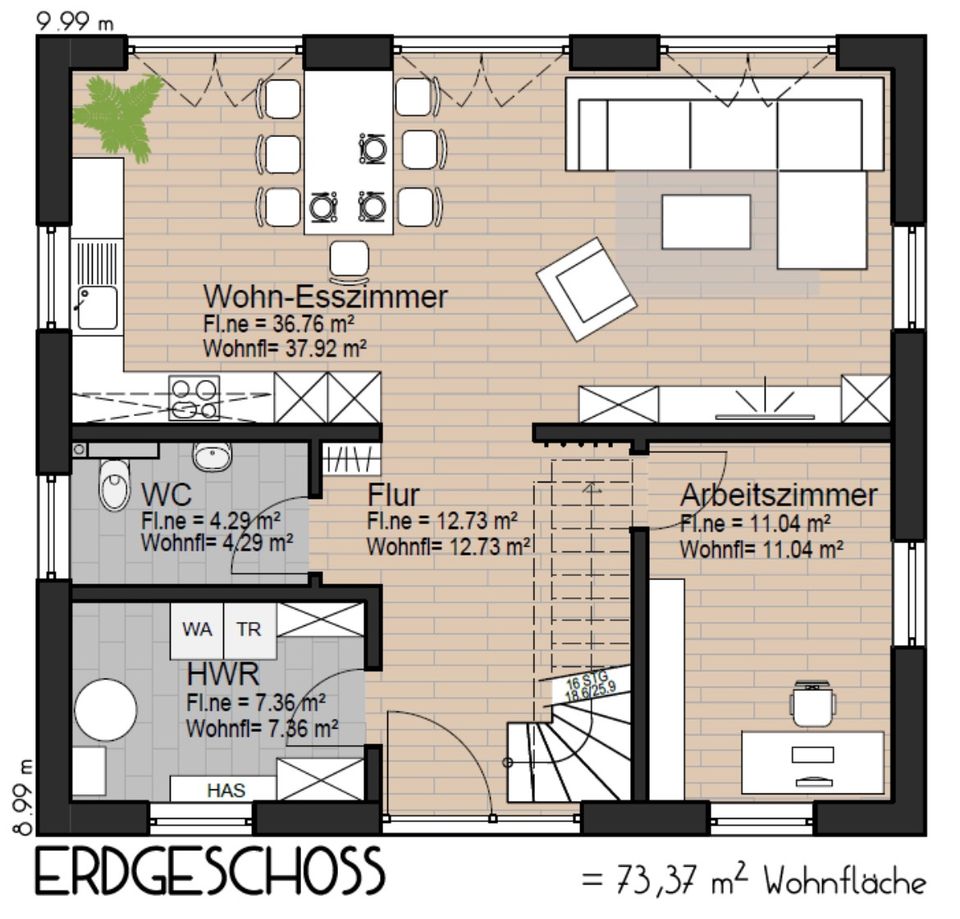 RK-Hausbaureihe 155 qm Wohnfläche, Einfamilienhausbau, Doppelhaus in Hamburg