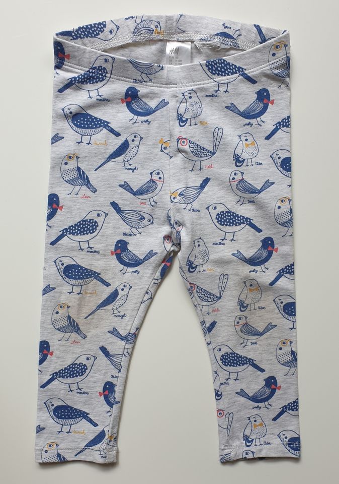 H&M Baby Leggings Vögel grau Größe 80 unisex in Hamburg