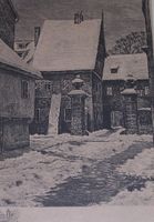 Stadtansicht im Winter, Bild Stich gerahmt Hessen - Marburg Vorschau