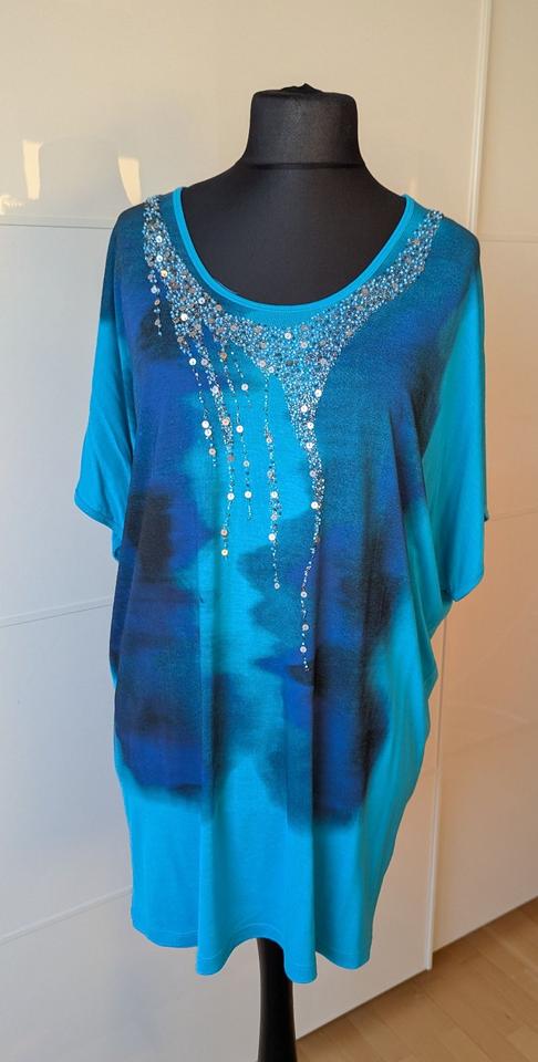 Neu Gr. 42 Tunika T - Shirt Badekleid Tuzzi blau gemustert in Forchheim