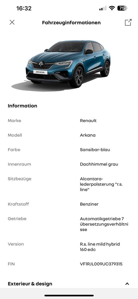 Renault Arkana RS Line TCe 160 EDC in Kalefeld