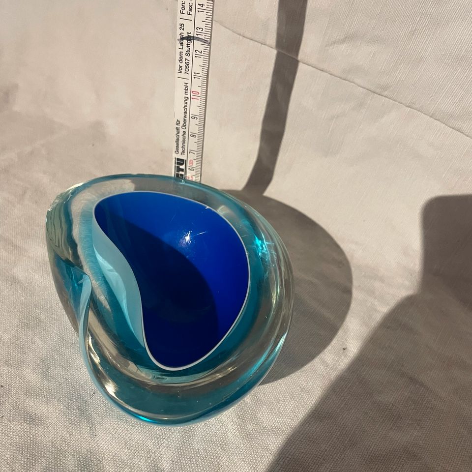 Murano? 60er 70er Glasschale grün blau weiß türkis in Katzenelnbogen