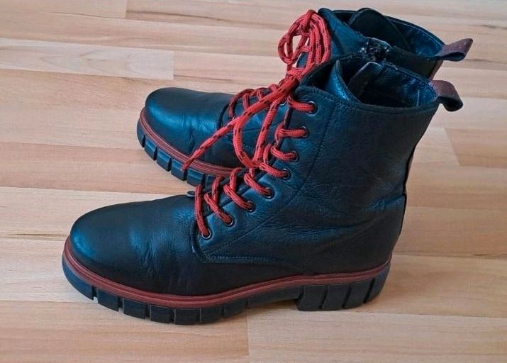 Maca Kitzbühel Leder Stiefel Stiefelette Boots schwarz Gr 39 in Heidelberg