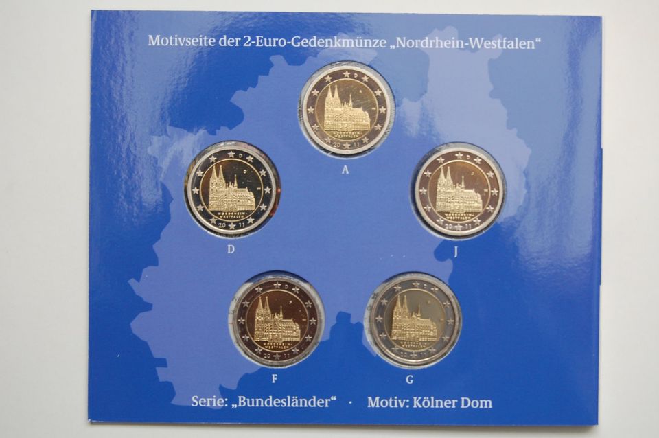 Gedenkmünzenset 5x2 Euro Bundesländer 2011 Nordrhein-Westfalen in Oberasbach