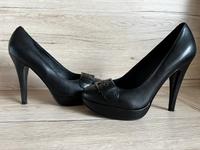 38 Leder Pumps schwarz Peeptoes Schuhe high Heels 5th Avenue Nordrhein-Westfalen - Monheim am Rhein Vorschau