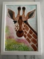 Aquarell Giraffe A4, Bild handgemalt Nordrhein-Westfalen - Rösrath Vorschau