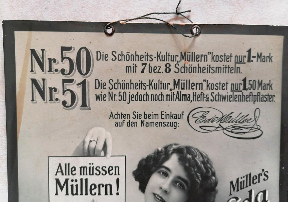 Alte Werbung 1915 Eda Müller Drogerie in Herrnhut