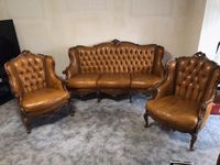 Vintage Chesterfield Leder Sofa & 2 Sessel im Biedermeier Stil Nordrhein-Westfalen - Hamm Vorschau