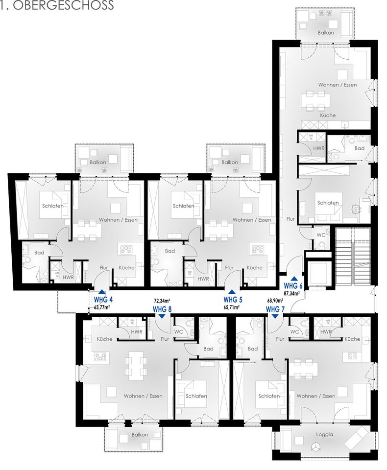 moderne barrierefreie Neubau-Wohnung in der Dorfmitte Gildehaus - Bad Bentheim - KfW-40+ (WHG6) in Bad Bentheim