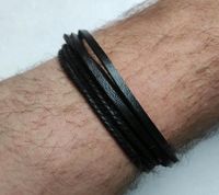 Lederarmband aus PU-LEDER schwarz Herrenarmband Damen Niedersachsen - Stuhr Vorschau