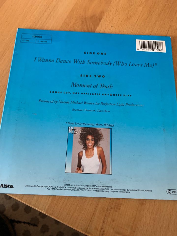 Schallplatte Maxi Whitney Houston I wanna dance with somebody in Mülheim (Mosel)