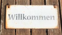 Retro Schild Willkommen Metall Garten Keller Herzogtum Lauenburg - Schwarzenbek Vorschau