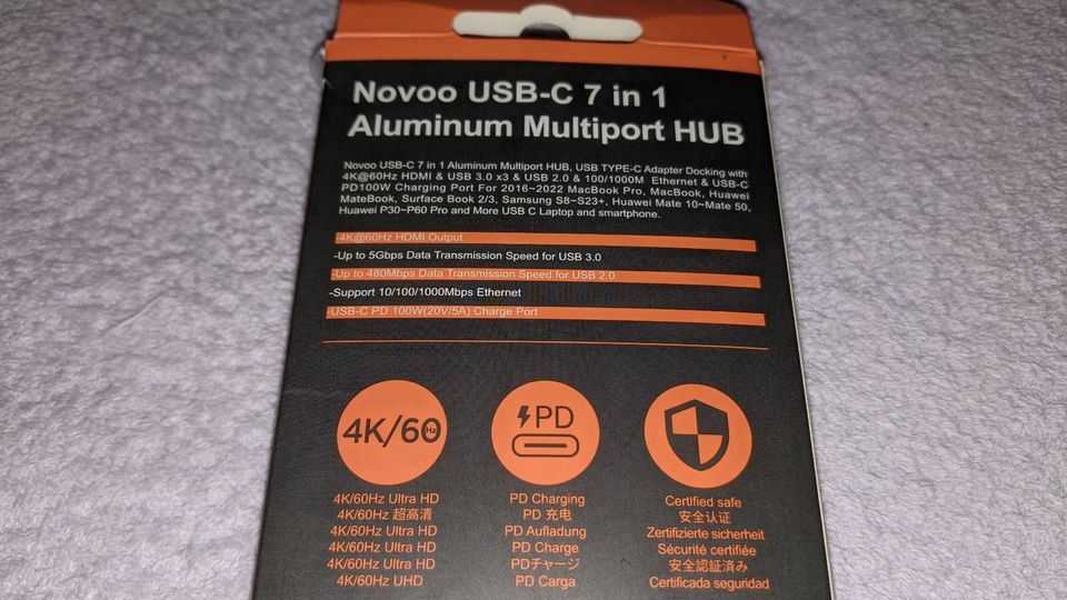 Novoo R7 Pro Usb C Hub Macbook Pro Air Ipad Hdmi Ehternet Galaxy in Berlin