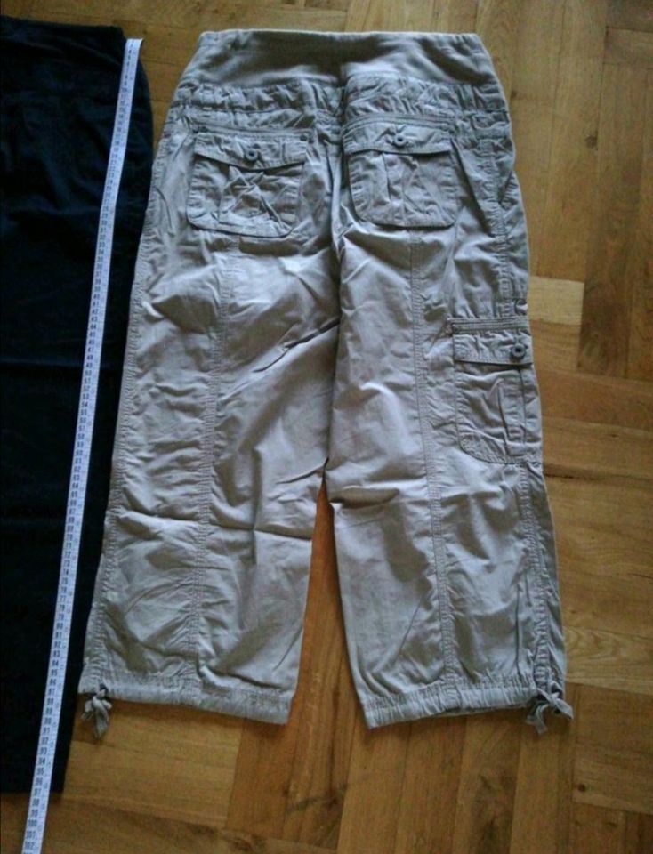 2 Umstandshosen Sommer C&A 100% Baumwolle Größe 38 beige Capri in Wehrheim