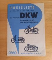 DKW Preisliste Oktober 1956 Sachsen-Anhalt - Zeitz Vorschau
