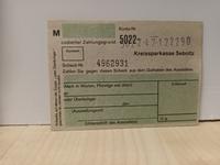 Scheckheft Kreissparkasse Sebnitz DDR versandkostenfrei Rheinland-Pfalz - Nassau Vorschau