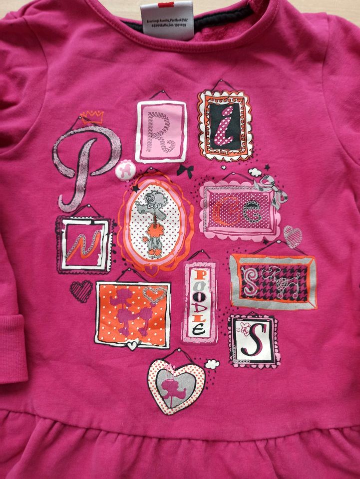 Kleid 98 Topolino Longpullover pink Prinzessin Sweatkleid in Herne