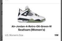 Nike Jordan 4 Seafoam Green 11W 43 Retro SE Damenschuh Sachsen - Wülknitz Vorschau