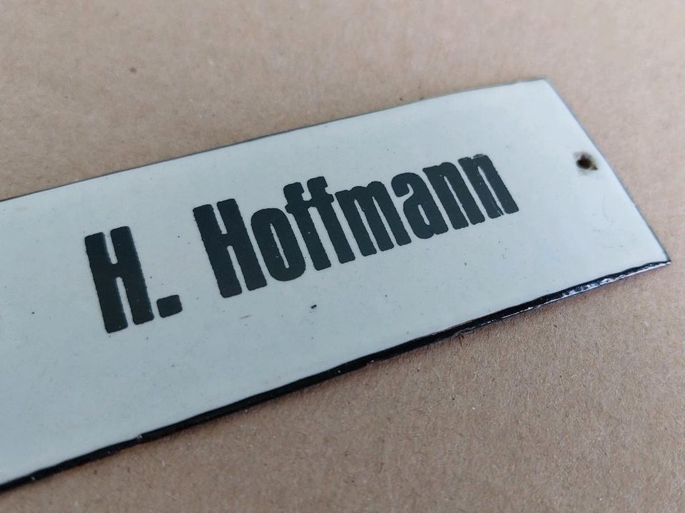 Haustürschild Klingelschild Namensschild Emaille sehr alt DDR in Löbau