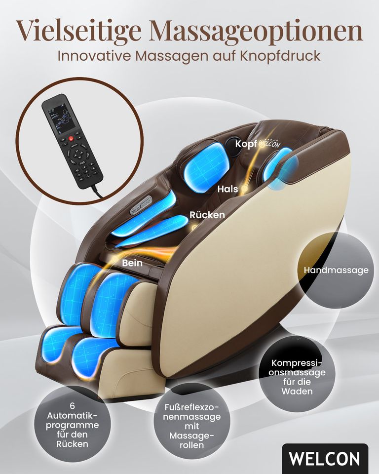 Massagesessel WELCON Prestige II beige / braun *welcon-shop.com* in Giesen