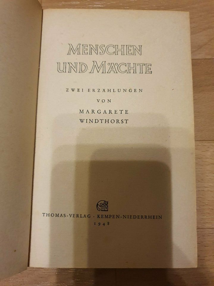 Buch Margarete Windthorst Menschen und Mächte 1948 in Halle